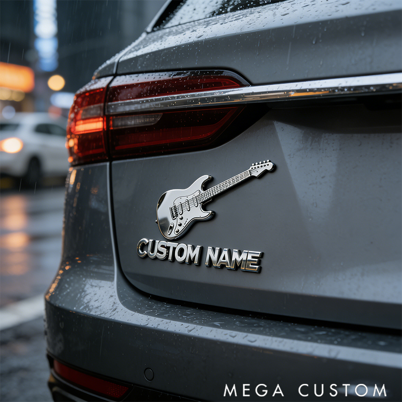 Personalized Car Badge Featuring Unique Musical Design for Enthusiasts and Collectors