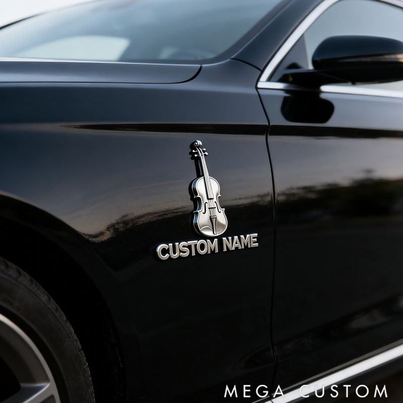 Personalized Car Logo with Stylish Musical Elements Ideal for All Music Aficionados