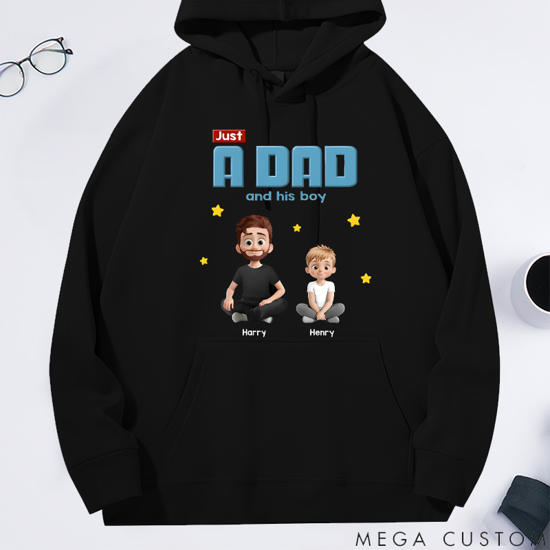 Personalized Just a Dad and His Child Gift for Dad Classic Hoodie Gift for Dad Grandpa