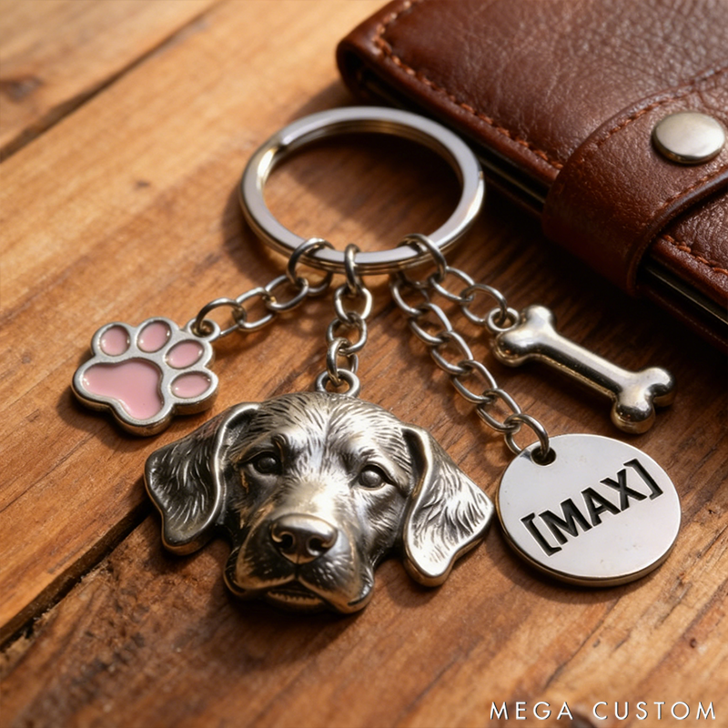 Personalized Pet Themed Keychain Custom Name Keyring Unique Gift for Birthdays Anniversaries