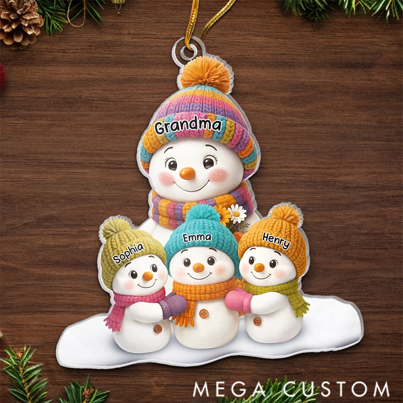 Personalized Joy Found in Family Christmas Acrylic Ornament Gifts for Mom Grandma