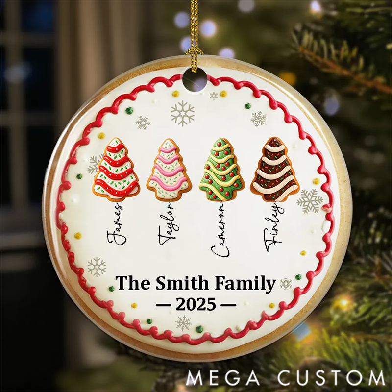 Personalized Family Christmas Cake Names Ornament Christmas Gift for Family