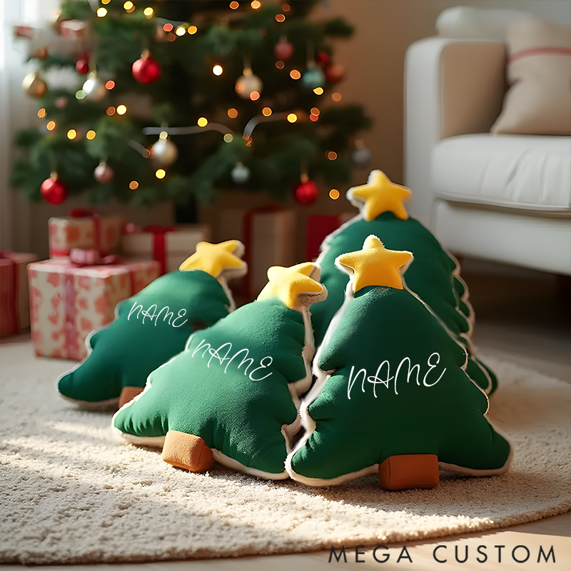 Personalized Christmas Tree Pillow Family Christmas Gifts