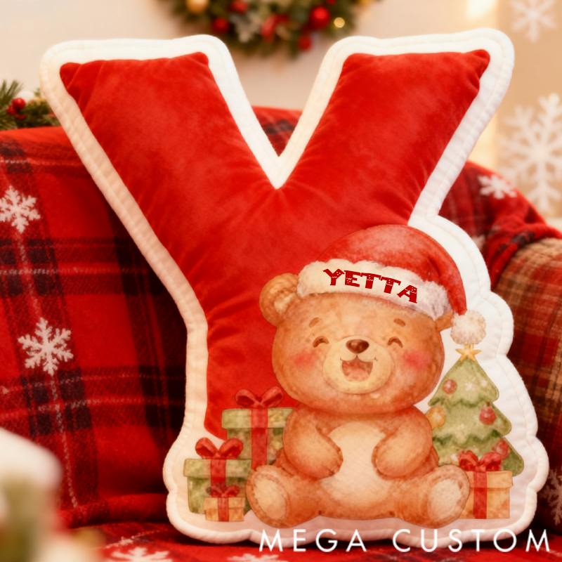Personalized Christmas Cute Letters Shaped Pillow Graphic 3D Print