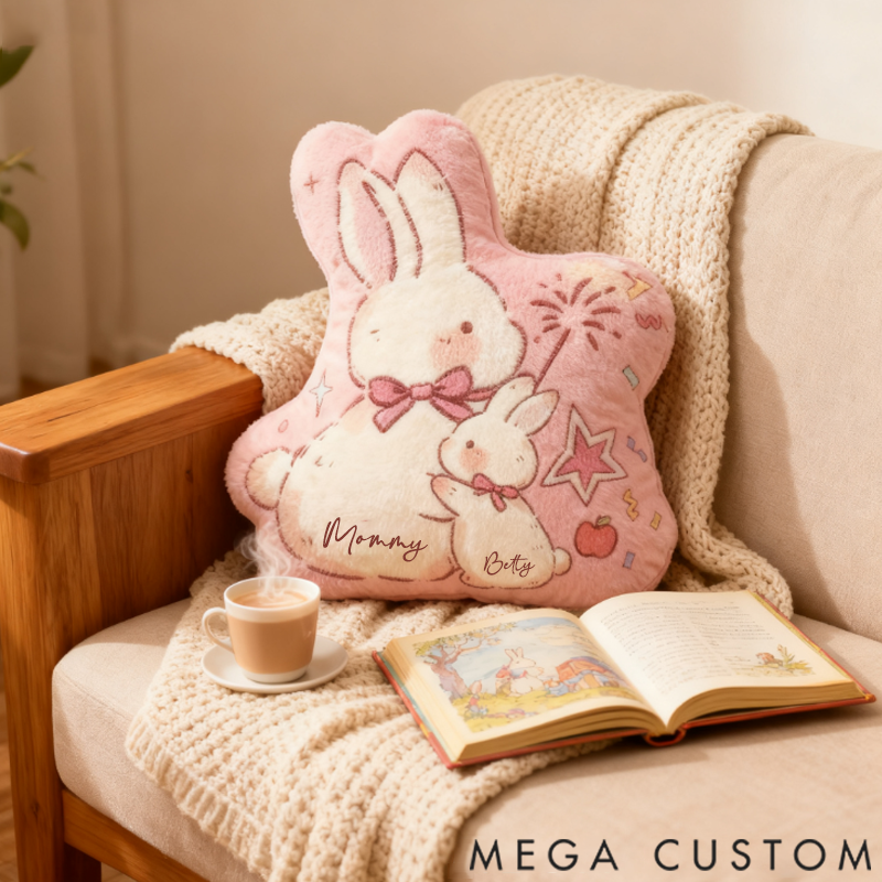 Personalized Irregular Cute Rabbit Pillow 3D Printed Design Gift for Family