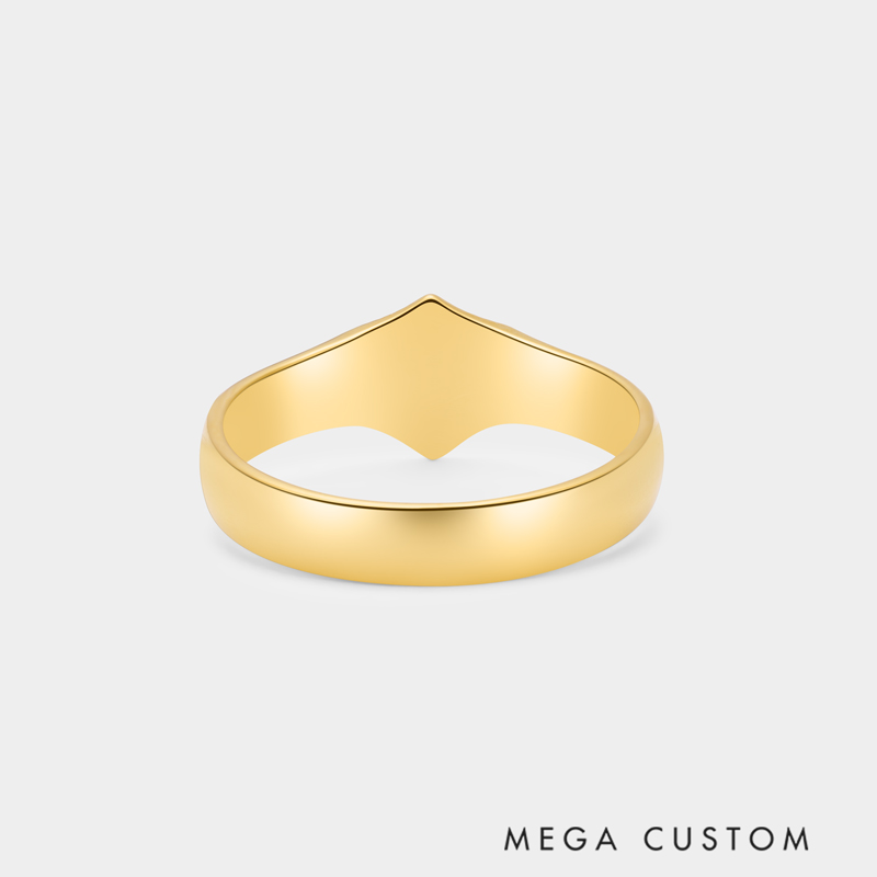 Personalized Sterling Silver Monogrammed Shield Signet Ring Jewelry Gift Gift for Him