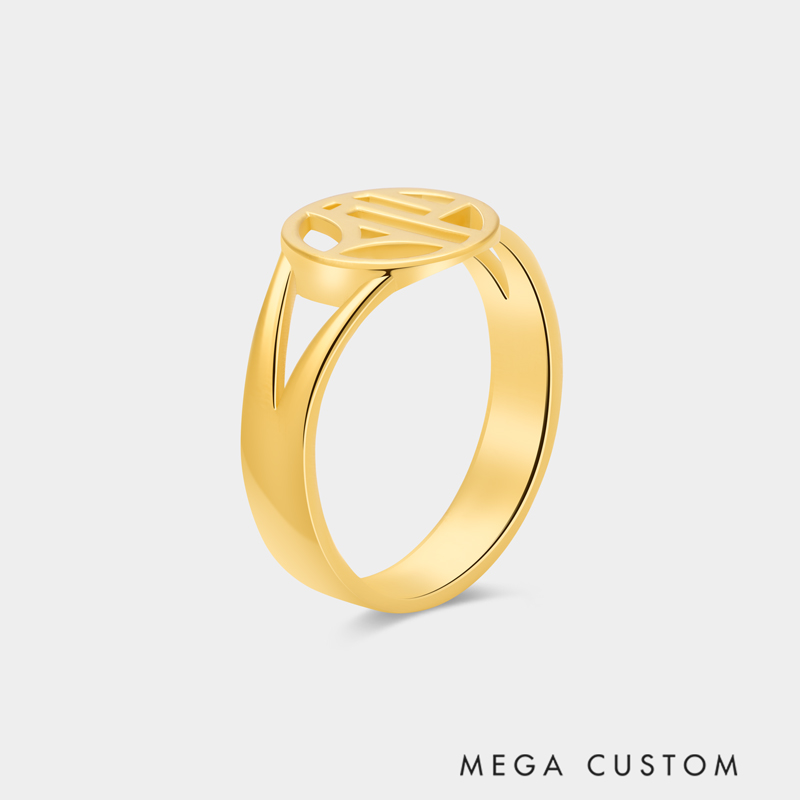 Personalized Sterling Silver Family Initials Couple's Rings 925 Sterling Silver Jewelry A Gift for Your Family