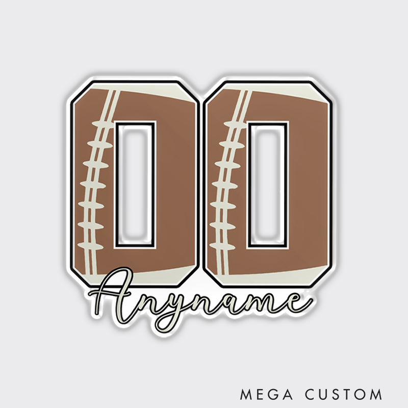 Personalized American Football and Rugby Fridge Magnets with Custom Player Name and Number for Fans