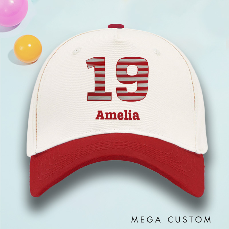Personalized Baseball Cap with Custom Name and Number Design