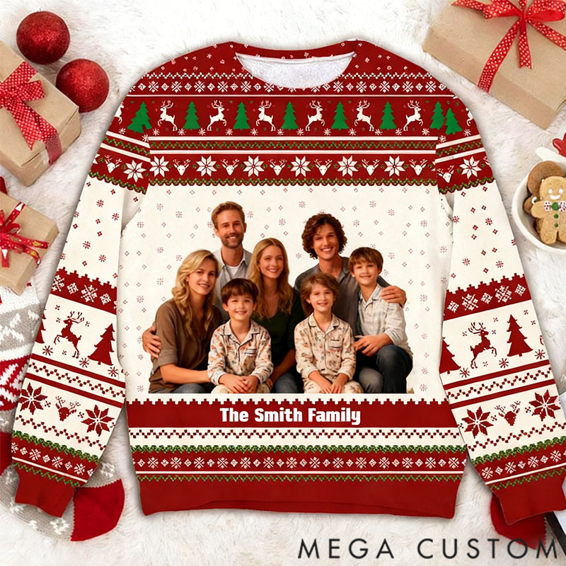 Personalized Ugly Christmas Sweater with Custom Family Photo Annoying Each Other For Many Years Sweater, Funny Anniversary Gift 