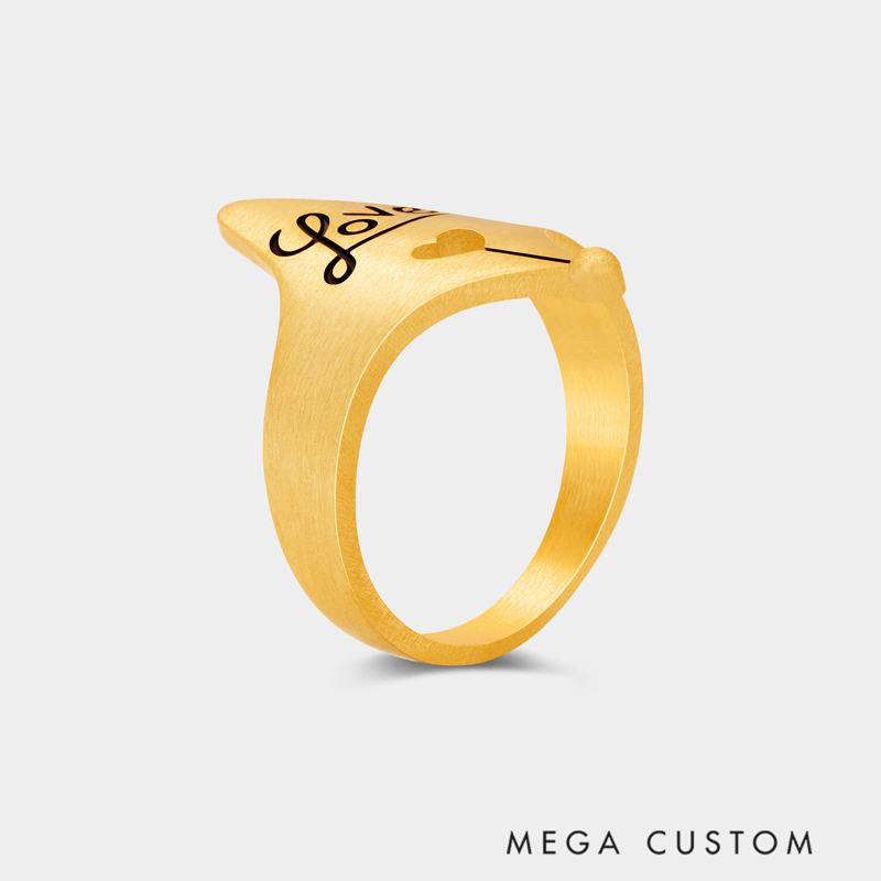 Personalized Pen-Tip Affection Nerd Ring A Gift for Your Beloved   925 Sterling Silver Necklace