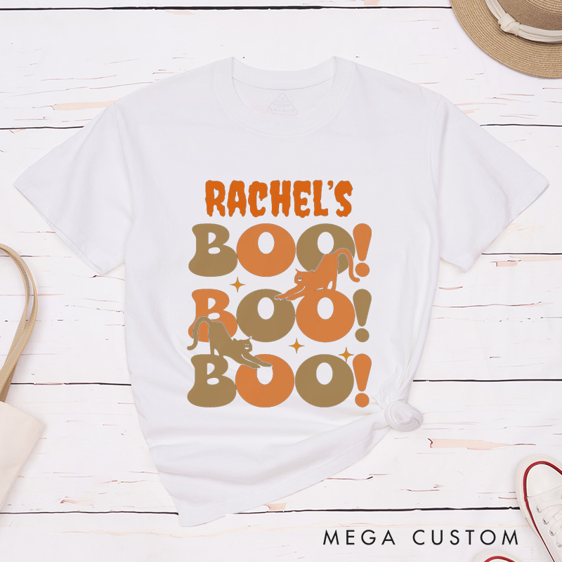 Personalized Couple Halloween Matching T-Shirt Funny Boo Matching Halloween Shirt Gift For Him and Her 