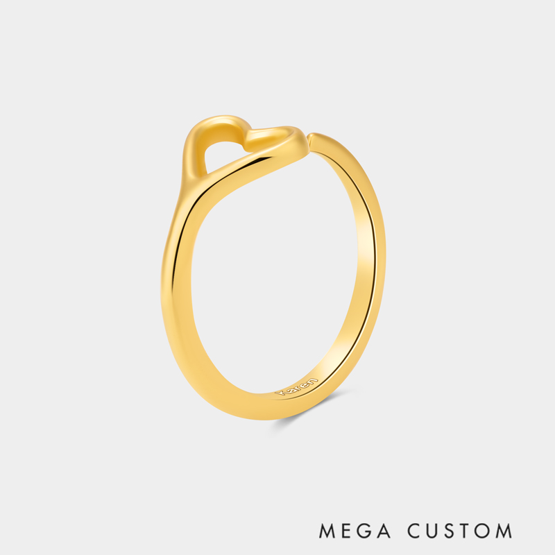 Personalized Hollow Heart-Shaped Open Ring A Gift for Your Beloved 925 Sterling Silver Necklace