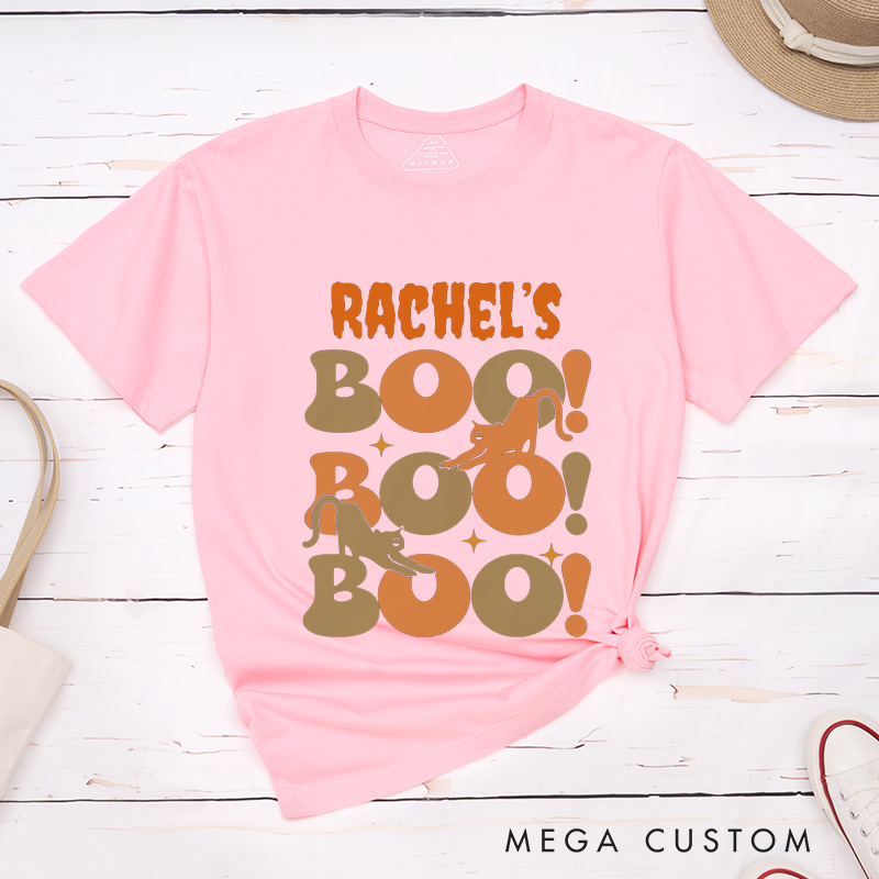 Personalized Couple Halloween Matching T-Shirt Funny Boo Matching Halloween Shirt Gift For Him and Her 