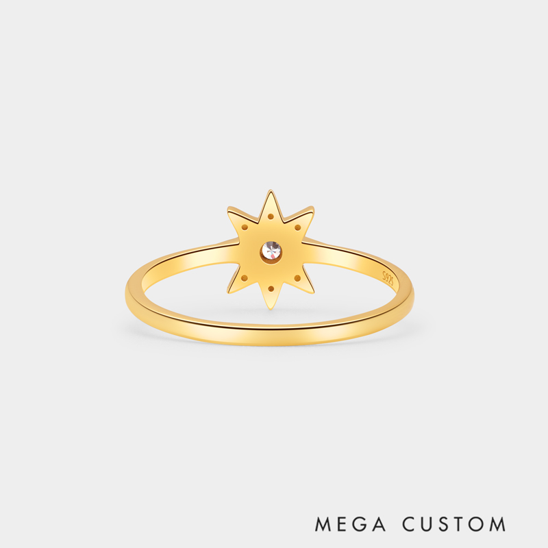 Personalized Eternal Sun and Moon Couple's Ring in Sterling Silver with Custom Text