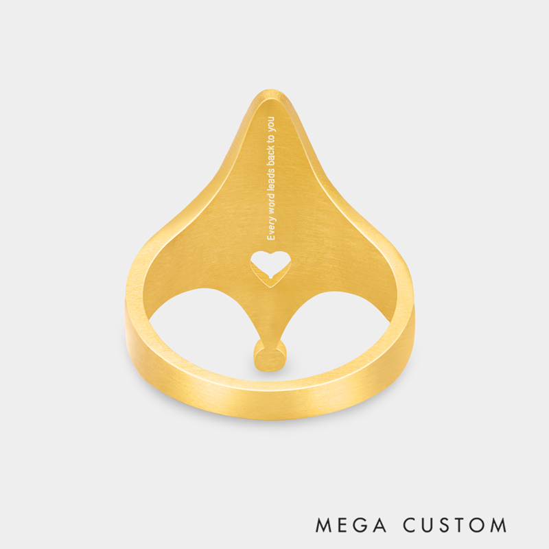 Personalized Pen-Tip Affection Nerd Ring A Gift for Your Beloved   925 Sterling Silver Necklace