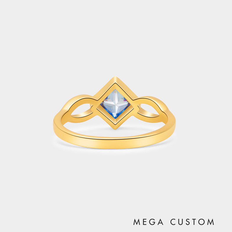 Personalized Twist Sugar Cube Ring A Gift for Your Beloved   925 Sterling Silver Necklace