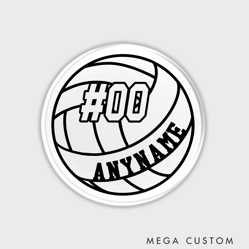 Personalized Volleyball Fridge Magnets with Custom Sport Player Name and Number For Sport Fan Gifts