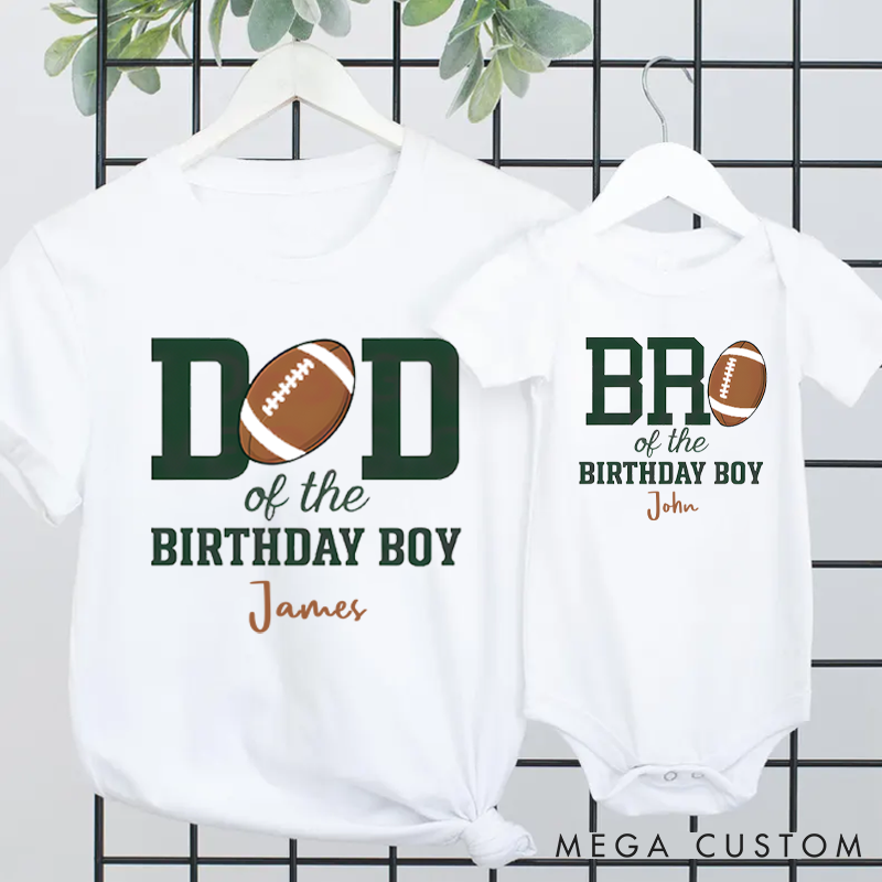 Personalized Mom and Dad of the Birthday Boy Football Family Theme Matching Outfit