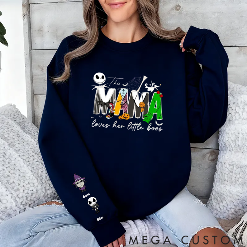 Personalized Sweatshirt Custom Mama Loves Her Nightmares Sweatshirt
