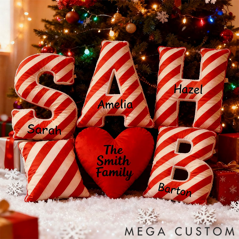 Personalized Graphic 3D Print Pillows Letter Shape Pillows Gifts Christmas Gifts for Family