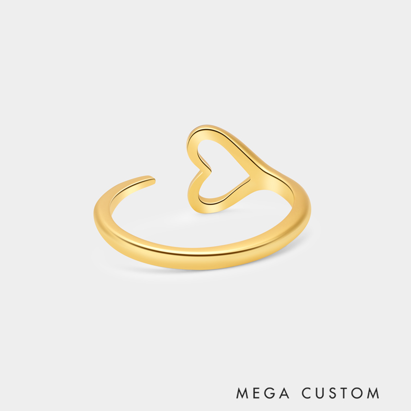 Personalized Hollow Heart-Shaped Open Ring A Gift for Your Beloved 925 Sterling Silver Necklace