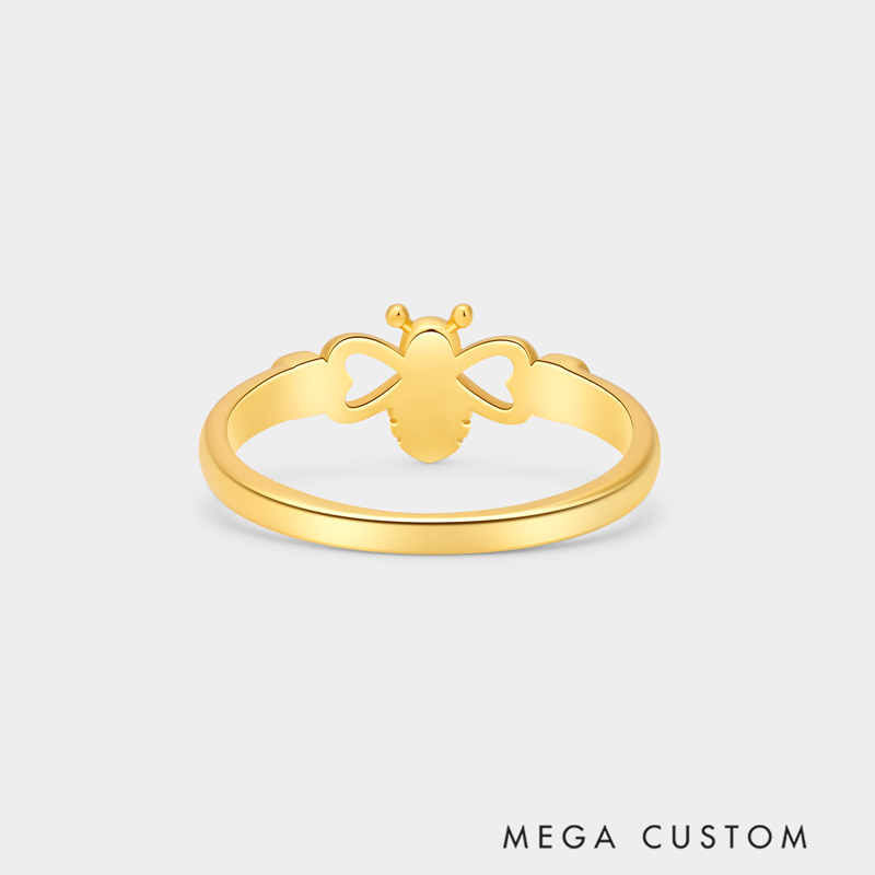 Personalized Bee Couple Rings A Gift for Your Beloved 925 Sterling Silver Necklace