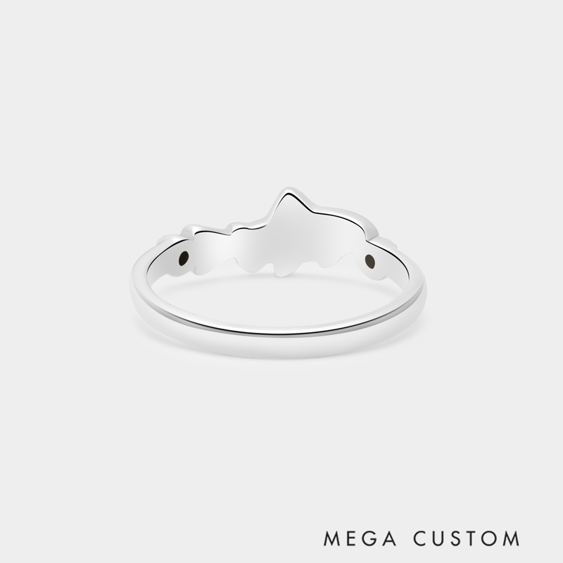 Personalized Sterling Silver Vintage Turquoise Trout Ring Custom Engraved Text