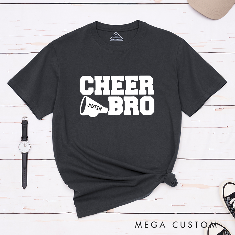 Personalized Cheer Bro T-Shirt with Custom Name