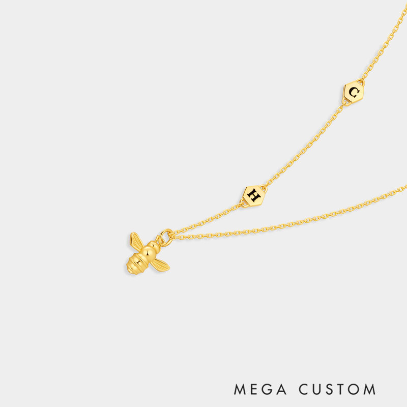 Personalized Engraved Bee Pendant Necklace A Gift for Your Beloved   Sterling Silver Necklace