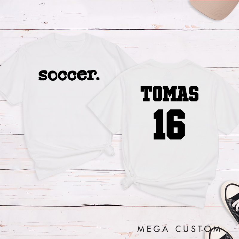 Personalized Minimalist Soccer T-Shirt with Custom Name and Number