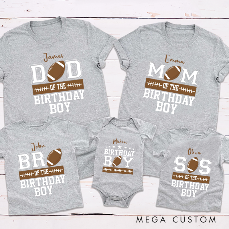 Personalized Dad Mom of the Birthday Boy Football Lover First Birthday Party Family Theme Matching Outfit