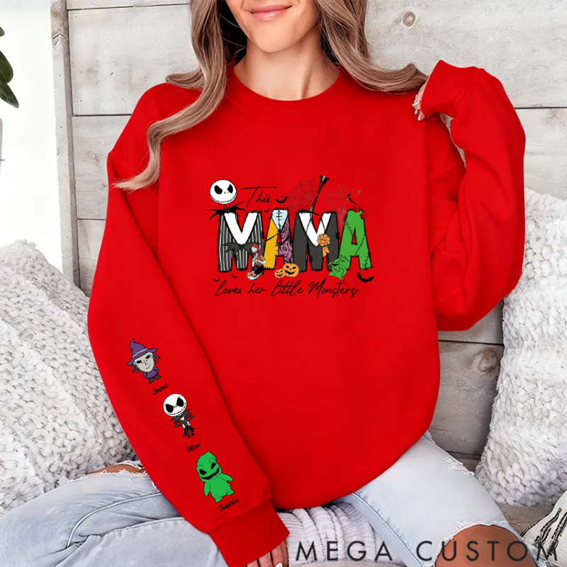 Personalized Sweatshirt Custom Mama Loves Her Nightmares Sweatshirt