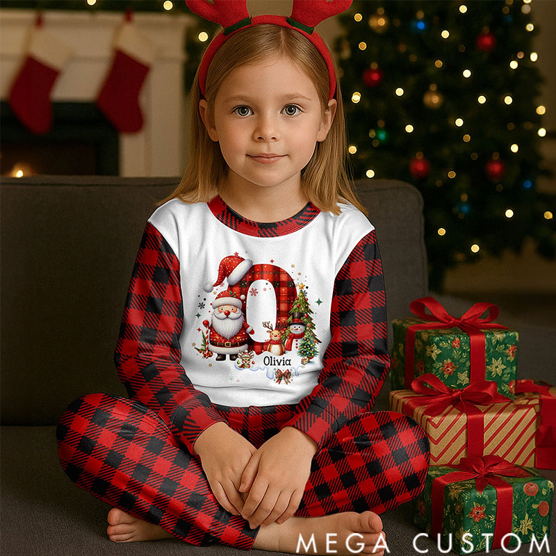 Personalized Christmas Family Pajamas Set with Custom Alphabet Christmas Family for Family