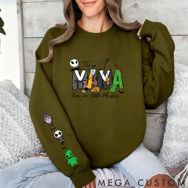 Personalized Sweatshirt Custom Mama Loves Her Nightmares Sweatshirt