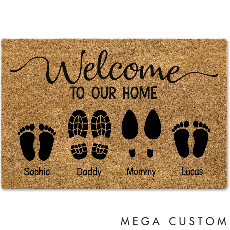 Personalized Doormat Welcome To Our Home Family