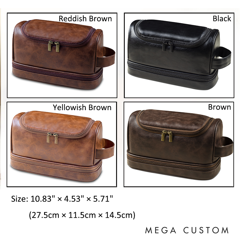 Personalized Groomsmen Leather Toiletry Bag Custom Wedding Party Leather Dopp Kit Bag Best Man Shaving Kit Stylish and Practical Gift for Him