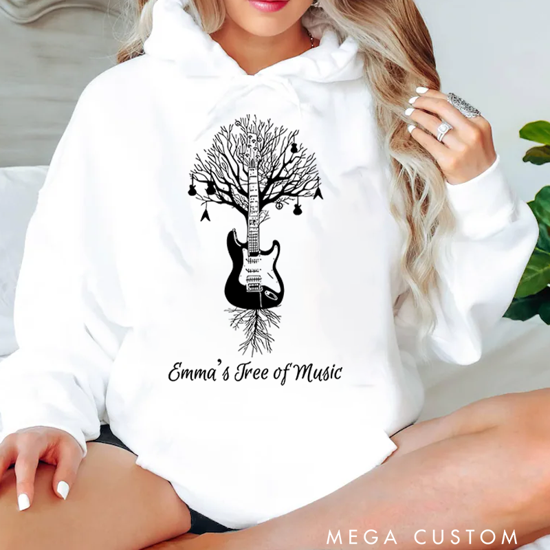 Personalized Classic Hoodies Drum Kit Hoodie Musical Drummer Tree Percussion in All Sizes Hoodie