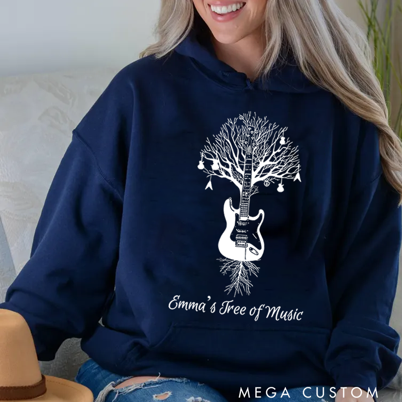Personalized Classic Hoodies Drum Kit Hoodie Musical Drummer Tree Percussion in All Sizes Hoodie