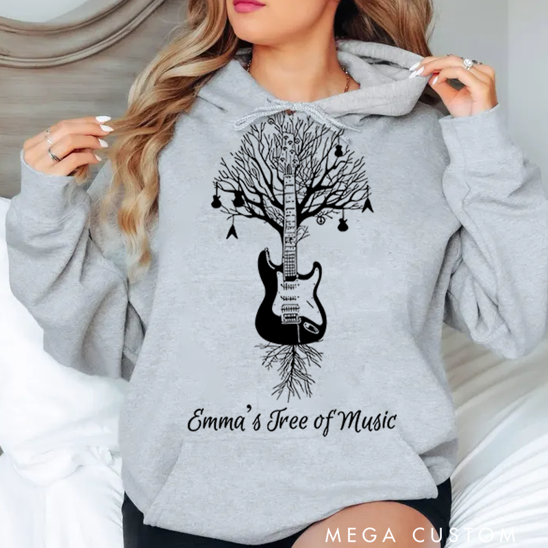 Personalized Classic Hoodies Drum Kit Hoodie Musical Drummer Tree Percussion in All Sizes Hoodie
