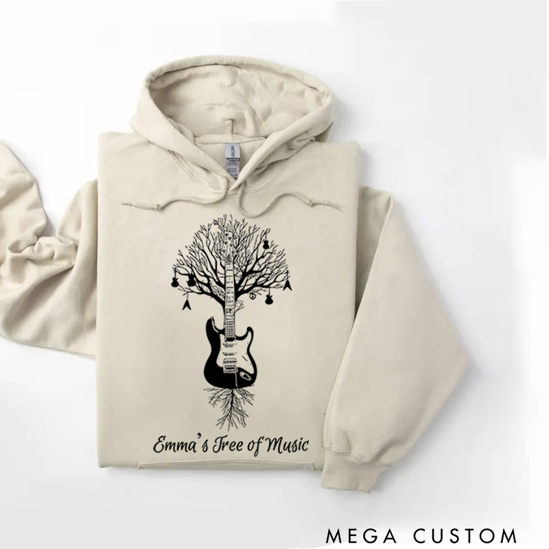 Personalized Classic Hoodies Drum Kit Hoodie Musical Drummer Tree Percussion in All Sizes Hoodie