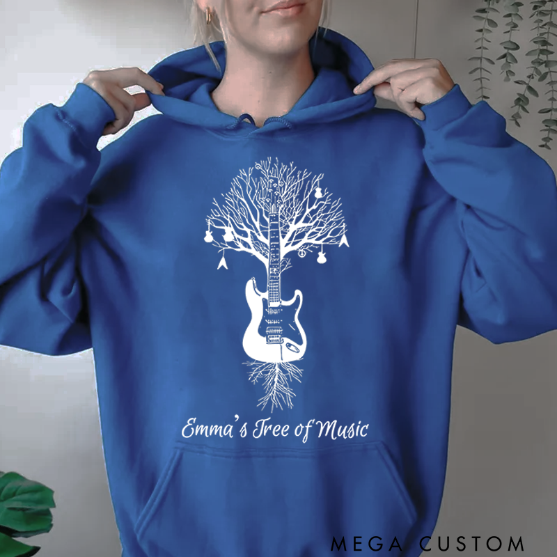Personalized Classic Hoodies Drum Kit Hoodie Musical Drummer Tree Percussion in All Sizes Hoodie