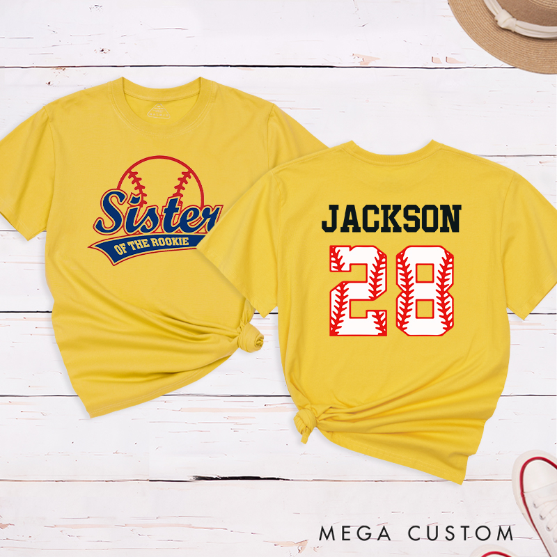 Personalized Baseball Name and Number T-Shirt for Sister