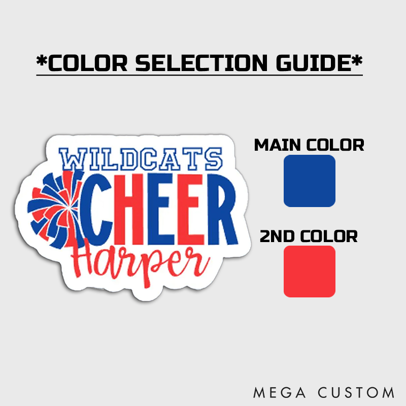 Personalized Sport Cheer Team Spirit Sticker, Customize with Your Team Name and Player Name