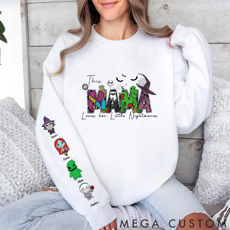 Personalized Sweatshirt Custom Mama Loves Her Nightmares Sweatshirt