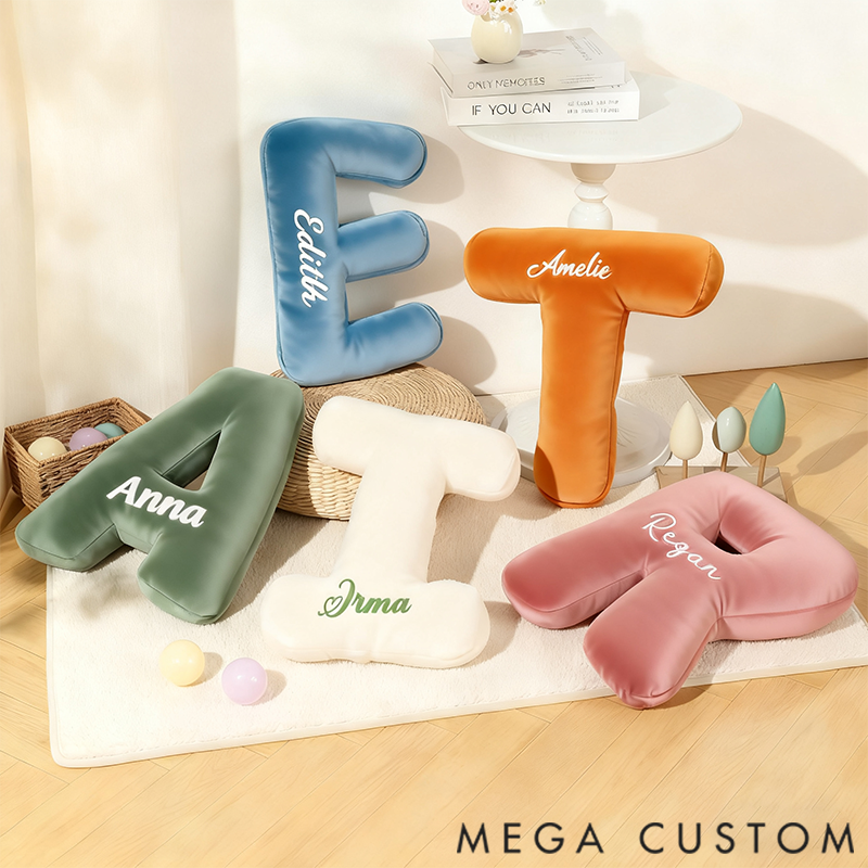 Personalized Graphic 3D Print Pillows Letter Shape Pillows Decor Christmas Gifts for Family