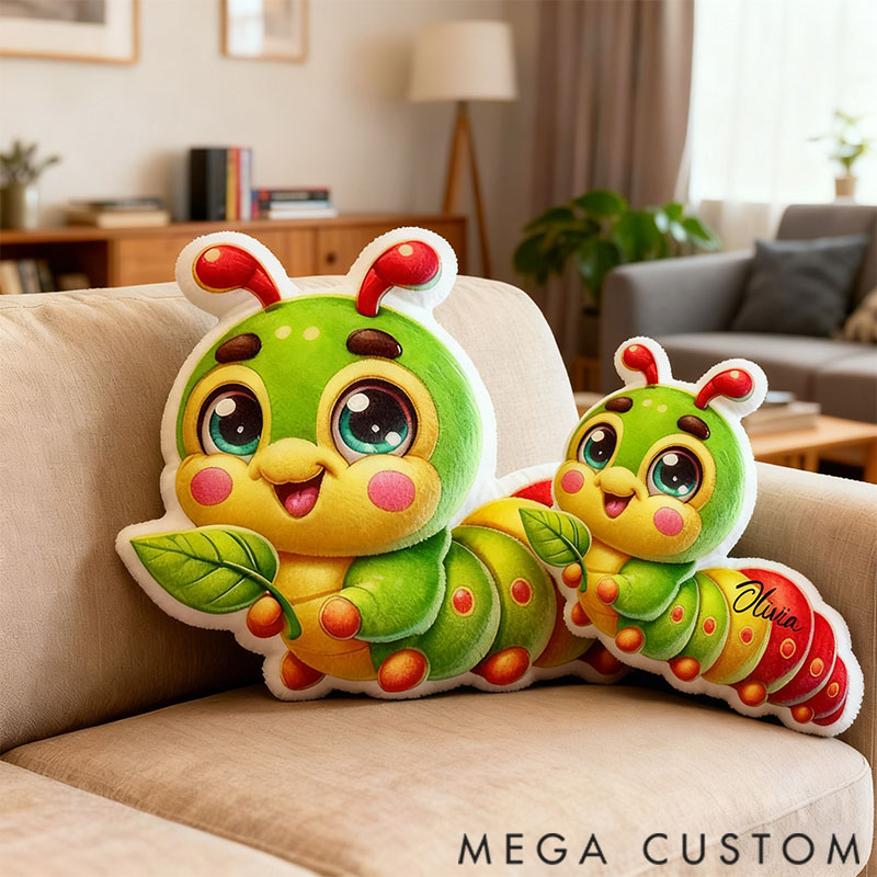 Personalized Graphic 3D Print Pillows Pillow, Custom Caterpillar Pillow with Name for Family