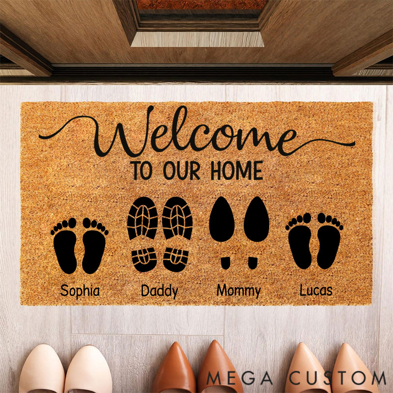 Personalized Doormat Welcome To Our Home Family