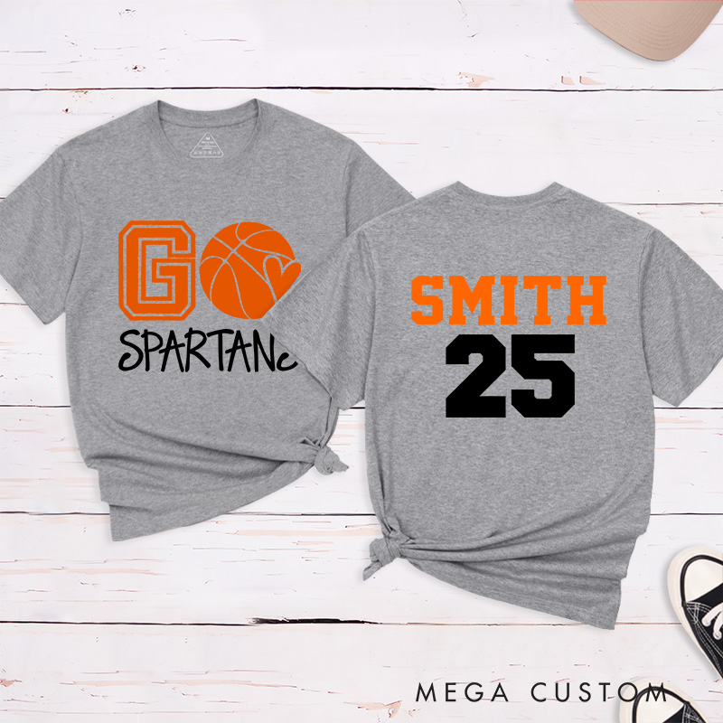 Personalized Basketball T-Shirt with Customizable Team Name Player Name and Jersey Number Perfect for Fans Players and Team Spirit
