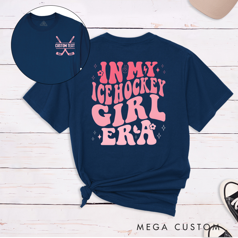Personalized "Ice Hockey Girl Era" T-Shirt with Custom Name